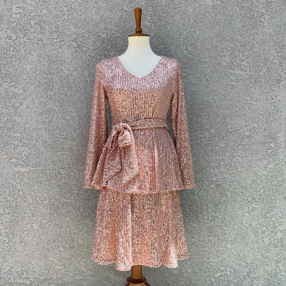 Nanette Lepore Pink Sequin Party Dress, Size S